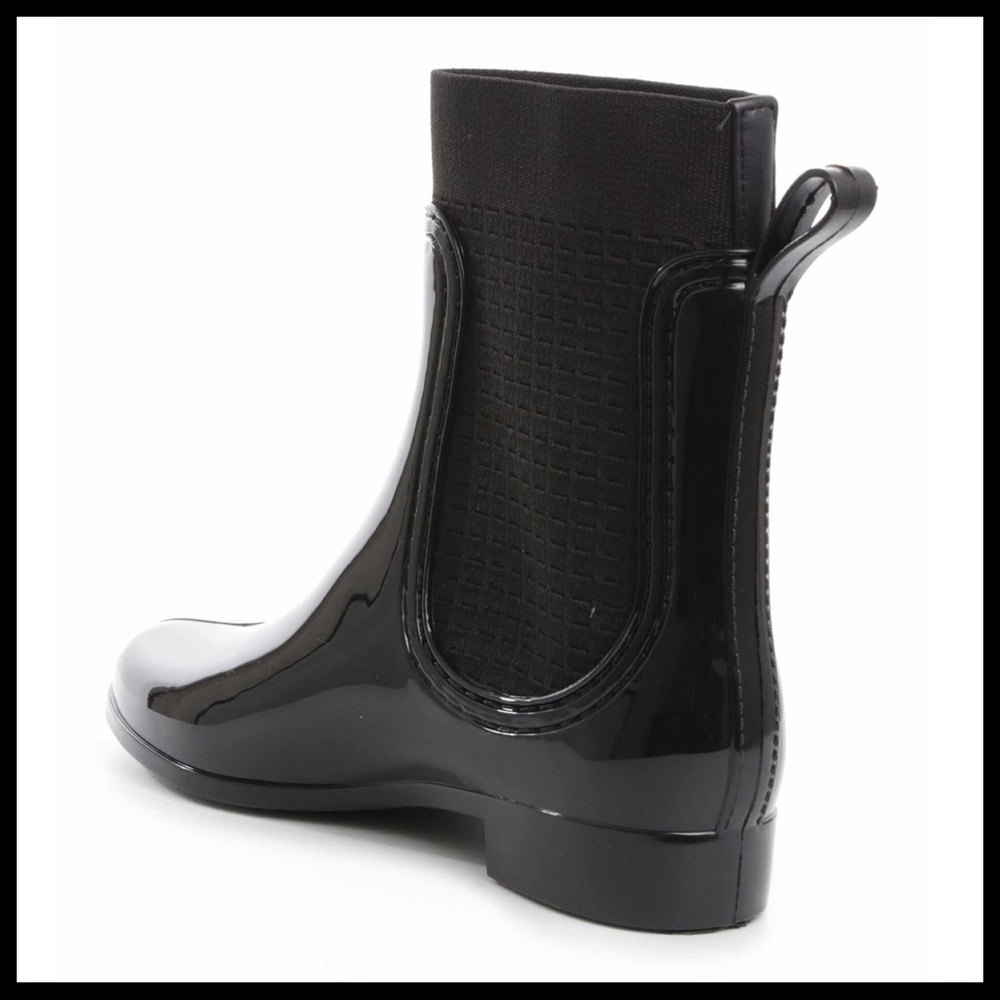 BLACK WATERPROOF ANKLE BOOTIES RAIN BOOTS A2C - Picture 14 of 16